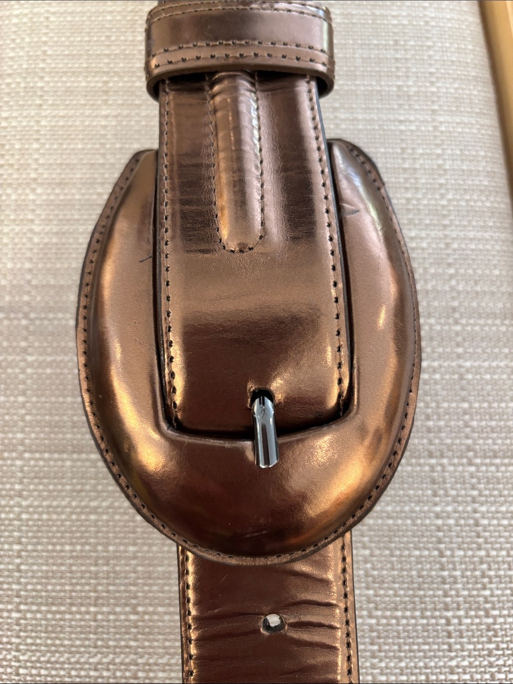 NWOT Perse bronze colored leather belt